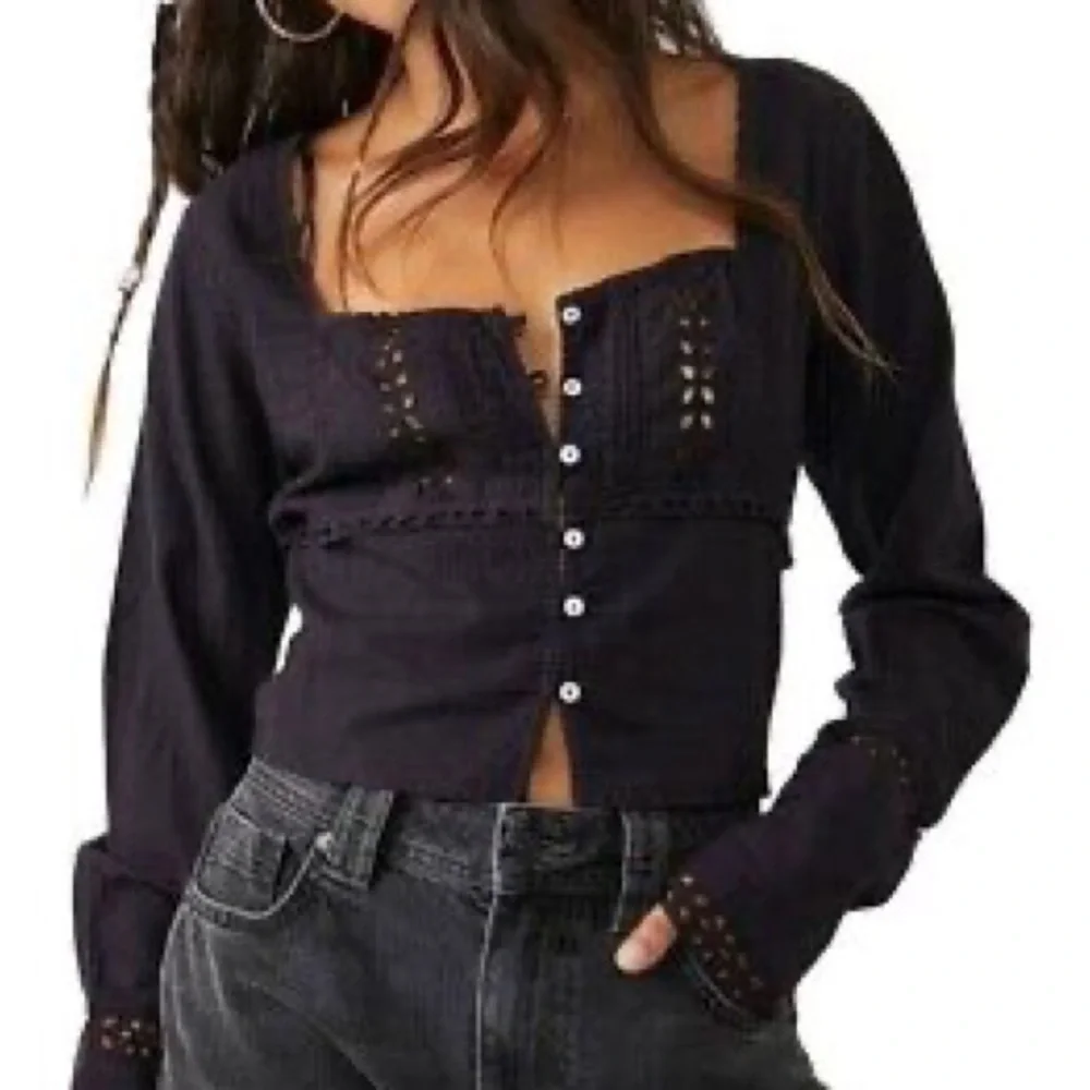 Free People Black Joi Blouse - Picture 2 of 5